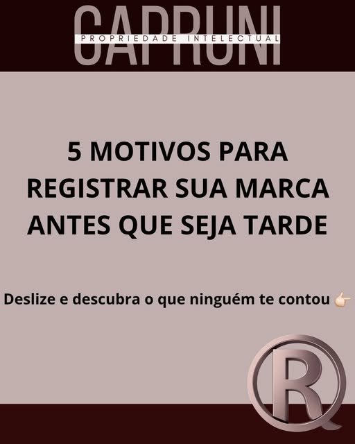 Conteúdo educativo sobre registro de marca publicado pela CAPRUNI